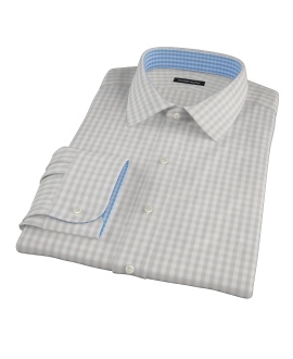 Pale Gray Gingham Men's Dress Shirt 
