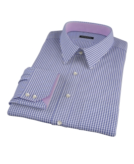 Small Blue 100s Gingham Dress Shirt 