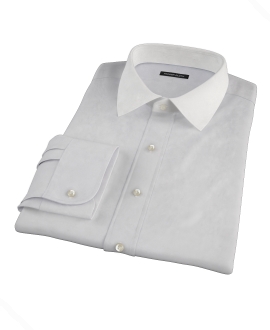Bowery Light Gray Pinpoint Fitted Dress Shirt 