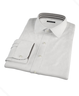 White Wrinkle Resistant Cavalry Twill Fitted Dress Shirt 