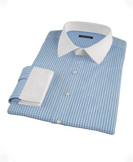 Small Light Blue Japanese Gingham Custom Made Shirt 