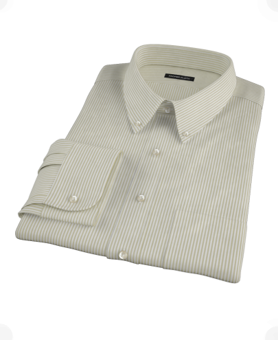 Moss University Stripe Pinpoint Fitted Dress Shirt 