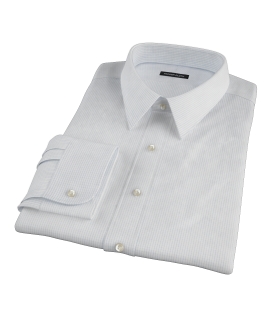 140s Light Blue Wrinkle Resistant Fine Grid Men's Dress Shirt 