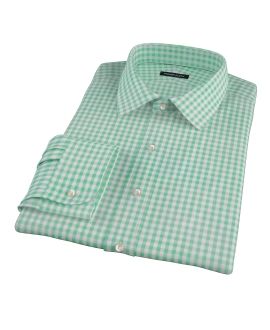 Medium Light Green Gingham Custom Made Shirt 