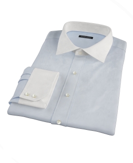 Bowery Light Blue Wrinkle-Resistant Pinpoint Fitted Shirt 