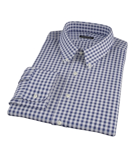 Navy Gingham Men's Dress Shirt 