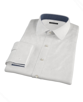 White Pinpoint Fitted Shirt 