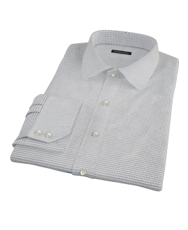 Coffee & Blue Check Custom Dress Shirt 