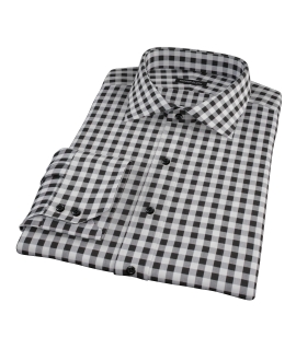 Black Large Gingham Custom Dress Shirt 