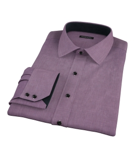 Jones Eggplant End on End Custom Dress Shirt 