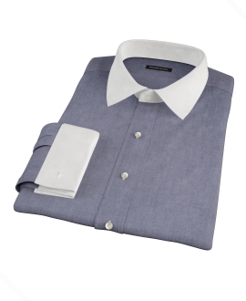 Indigo Chambray-Cotton Men's Dress Shirt 