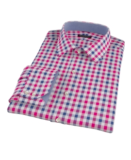 Red and Navy Multi Gingham Dress Shirt 