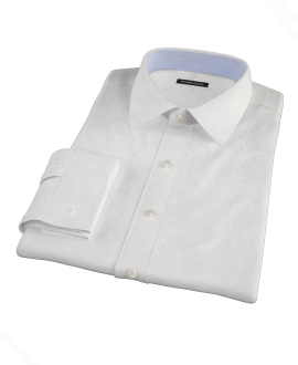 Thomas Mason White 120s Pinpoint Fitted Shirt 