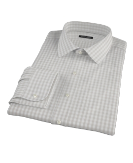 Pale Gray Gingham Dress Shirt 