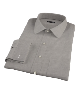 Black Heavy Oxford Cloth Fitted Shirt 