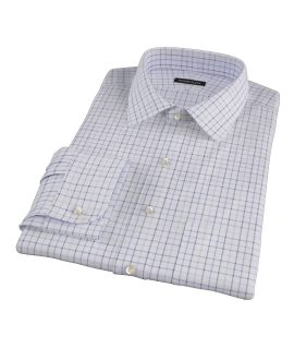 Blue and Light Blue Windowpane Fitted Shirt 