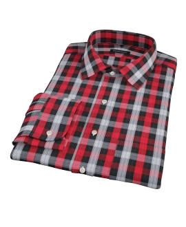 Crosby Red Plaid Men's Dress Shirt 