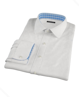 Thomas Mason White 120s Pinpoint Custom Dress Shirt 