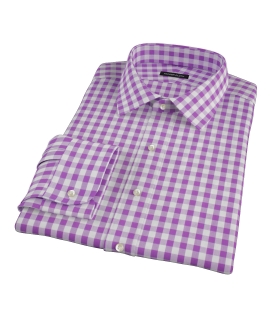 Lavender Large Gingham Custom Dress Shirt 