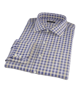 Blue and Yellow Gingham Oxford Custom Made Shirt 