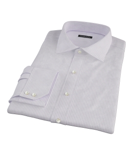 Purple Thin Stripe Heavy Oxford Fitted Dress Shirt 