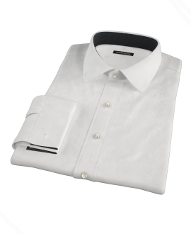 White Wrinkle Resistant Cavalry Twill Fitted Shirt 