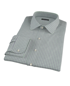 Green and Blue Mini Gingham Tailor Made Shirt 
