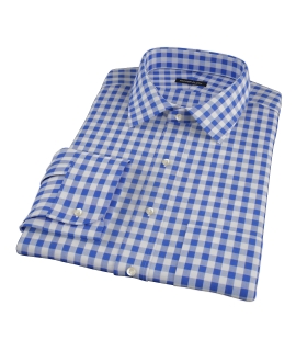 Royal Blue Large Gingham Custom Made Shirt 