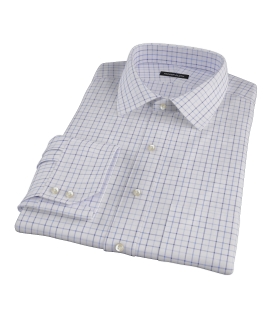 Blue and Light Blue Windowpane Custom Dress Shirt 