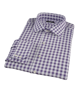 Eggplant Large Gingham Fitted Shirt 