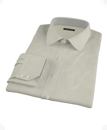 Moss University Stripe Pinpoint Fitted Dress Shirt 