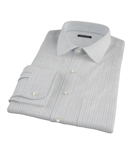 Light Blue Gray Dobby Stripe Custom Made Shirt 