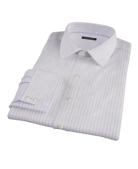Albini Lavender Satin Stripe Custom Dress Shirt 