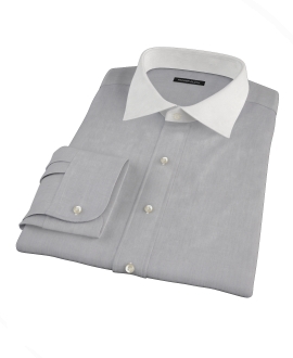 Jones Charcoal Grey End-on-End Fitted Shirt 