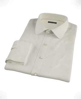 Ecru Pinpoint Fitted Shirt 