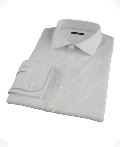 Light Gray End-on-End Fitted Dress Shirt 