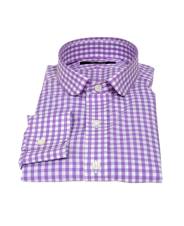 Light Purple Gingham Men's Dress Shirt 