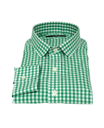 Light Green Gingham Custom Dress Shirt 