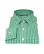 Light Green Gingham Custom Dress Shirt 
