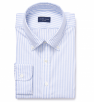 Light Blue Stripe Oxford Fitted Dress Shirt 