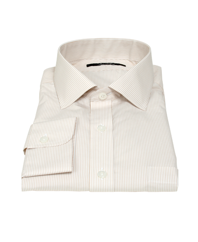 100s Khaki Stripe Custom Dress Shirt 