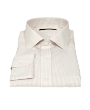 100s Mushroom Khaki Stripe Custom Dress Shirt 