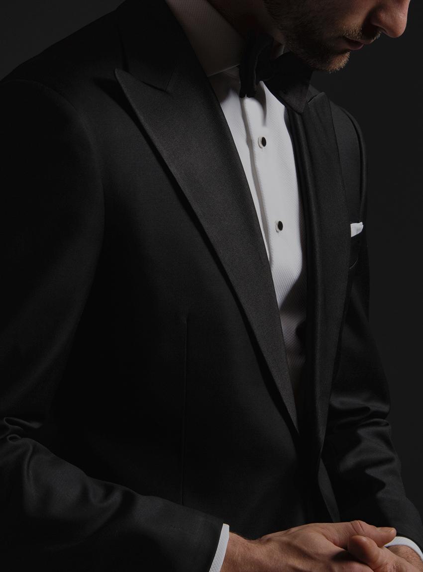 Custom Tuxedo Shirts and Black Tie