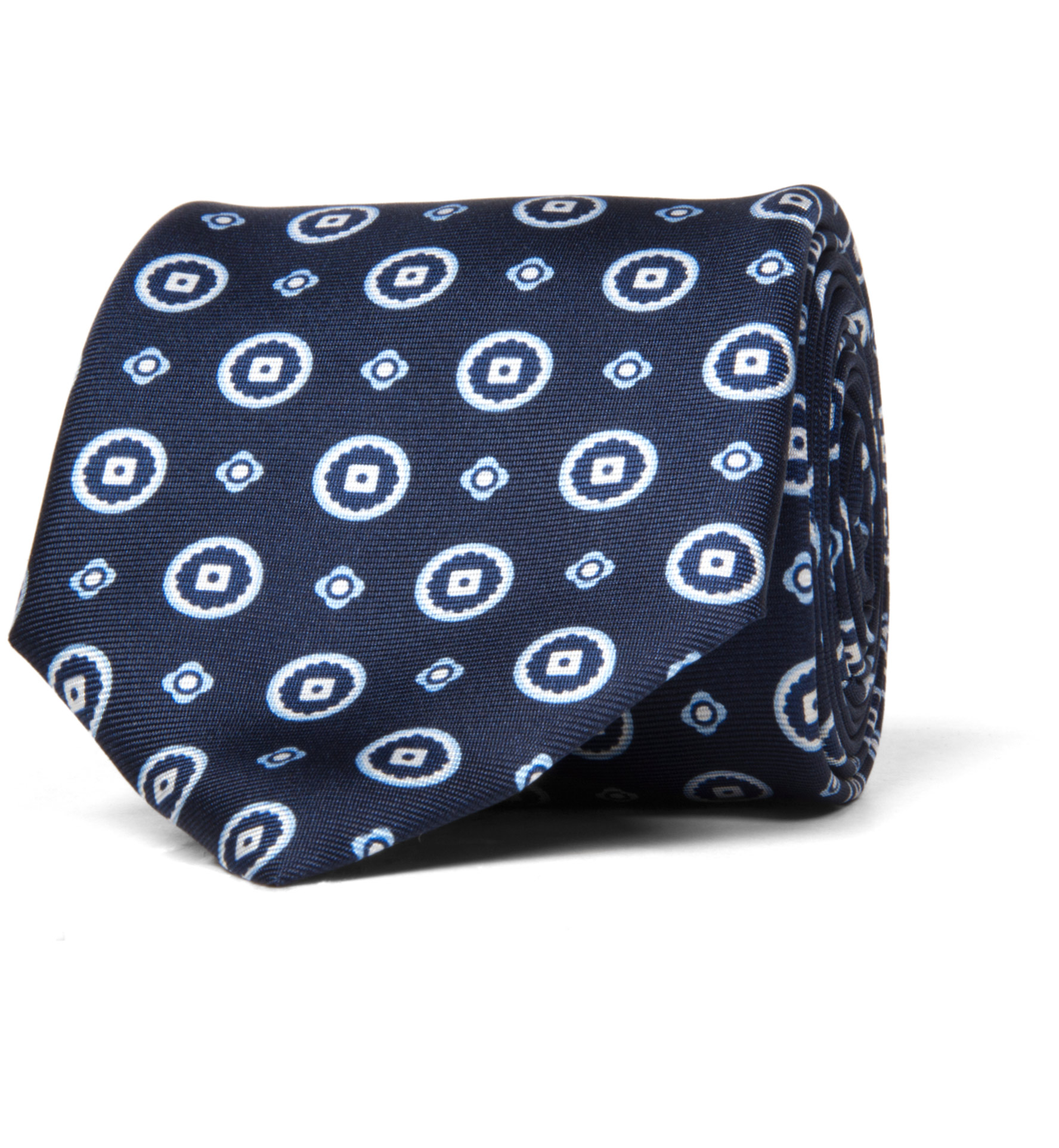 Navy Light Blue Large Foulard Tie by Proper Cloth