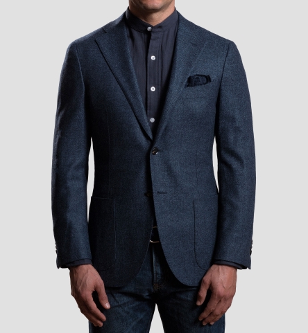 Slate Wool Cashmere Herringbone Hudson Jacket by Proper Cloth