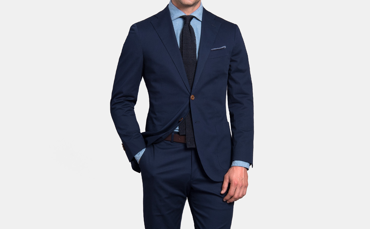 Hudson Navy Cotton Suit by Proper Cloth