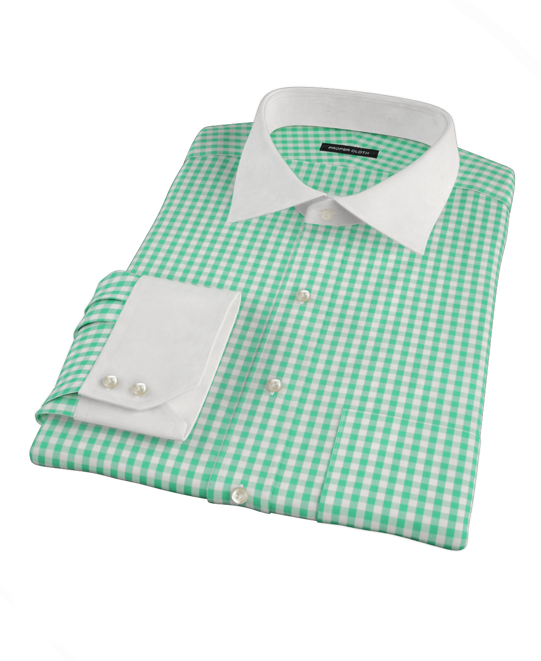Canclini Light Green Gingham Men's Dress Shirt by Proper Cloth