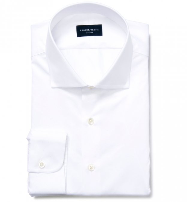 Greenwich White Twill Custom Made Shirt by Proper Cloth