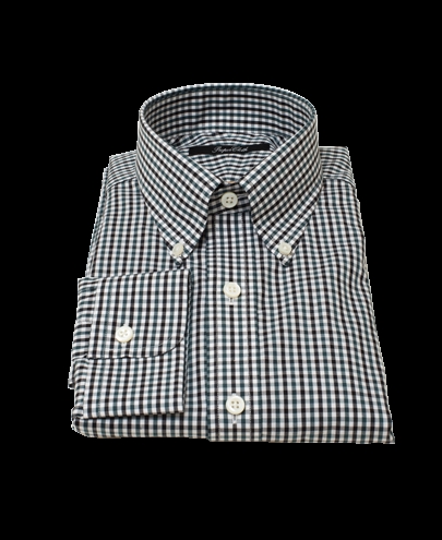 green and black gingham shirt