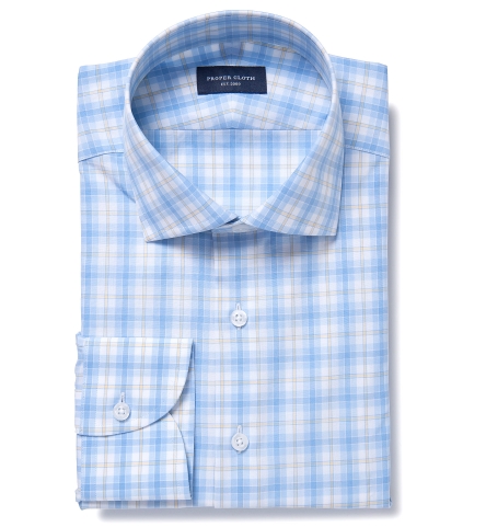 Eagle Non-Iron Multi Blue Check Dress Shirt - Dress Shirts - Men ...